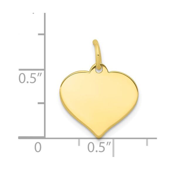 10K Yellow Gold .013 Gauge Heart Disc Charm